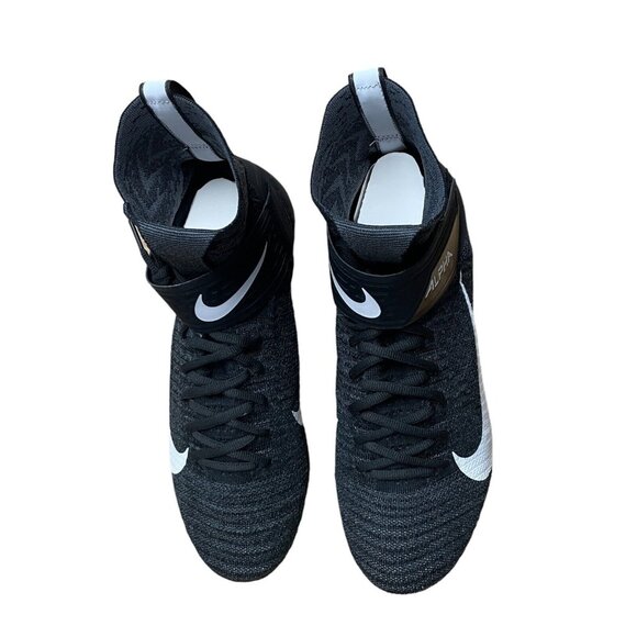 NIKE ALPHA MENACE ELITE 2 FOOTBALL CLEATS MENS 12.5 WIDE BLACK GRAY BV3298-001 - Picture 5 of 9